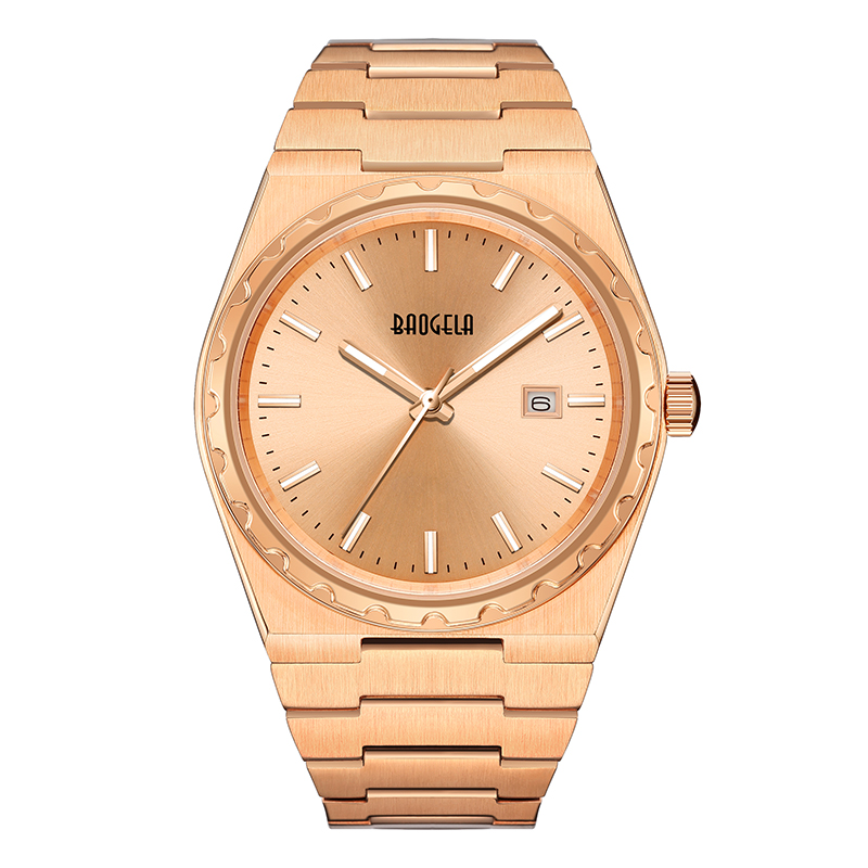 Baogela 40mm Brand All Gold en acier inoxydable en acier inoxydable Men \\ Swatch Classic Business 50m Mouvement Japon imperméable Quartz pour hommes 22801