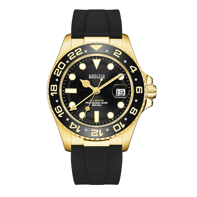 Baogela Top Brand 50m étanche en or rose rose montre des hommes quartz watch de la mode de plongée sport watch swiss mouvement wristwatch 22805