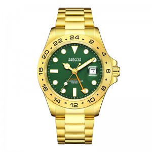 Baogela New Men Luxury Watch 304 en acier inoxydable Luminal Dial 50m Diving Fashion Couples Sport Watch Wristwatch Gold Green 22806