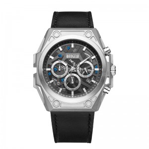 Baogela Luxury en acier inoxydable Montres Men Luxury Brand de luxe STRAPE CUIR STRAPE TRAPHER