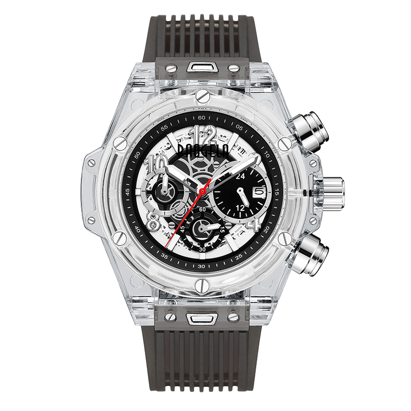 Baogela Marque Full Transparent montre des hommes de luxe Regarder Fashion Sports Military Reloj Men de création Femmes Chronograph Quartz Watch 20013