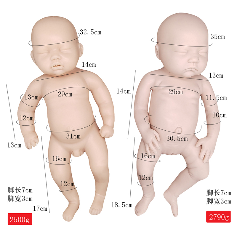 Doll de renaissance à haute simulation Le matériau en silicone Reborn bébé endormi Silicone Reborn Doll réaliste (pré-make-up)