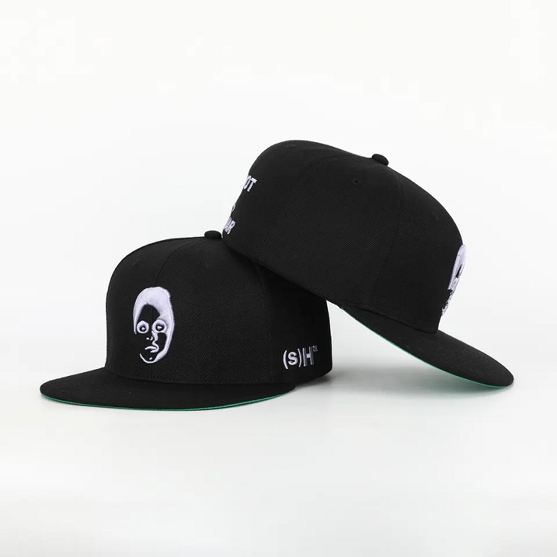 Panneau 6 panneaunoir fermé Flex Flex Gorras Cap Gorras Chapeau ajusté 3D Logo Logo Green Underbrim Hip Hop Snapback Cap