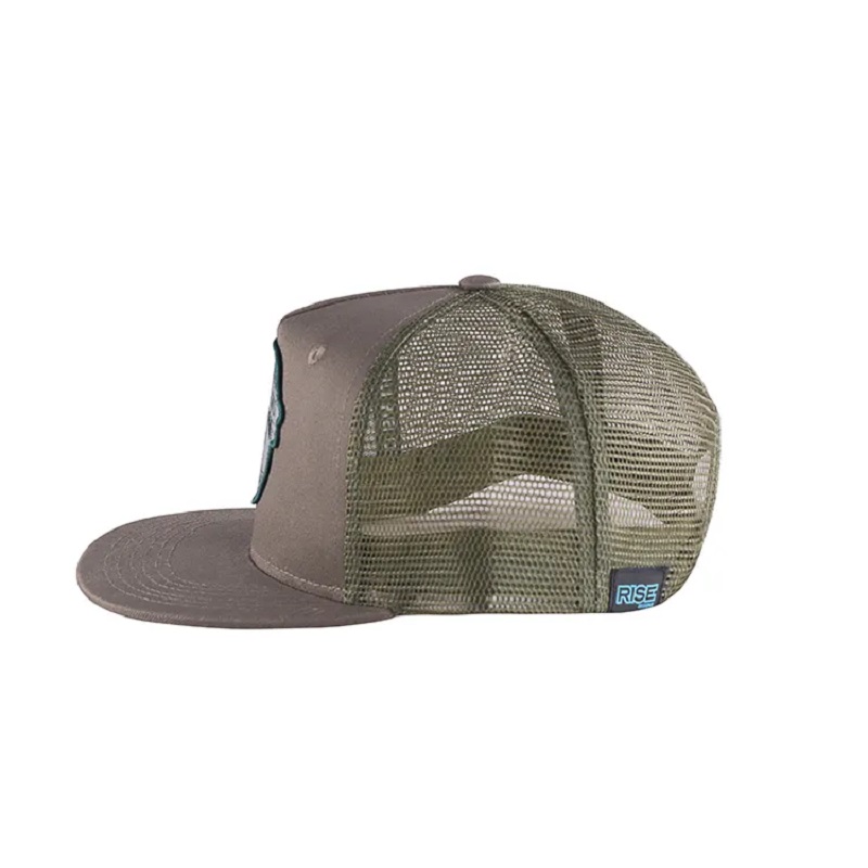 Fashion populaire à bord plat chapeau chapeau gris Patch 5 Panneau en plastique Snapback Capier-camionneur et chapeau