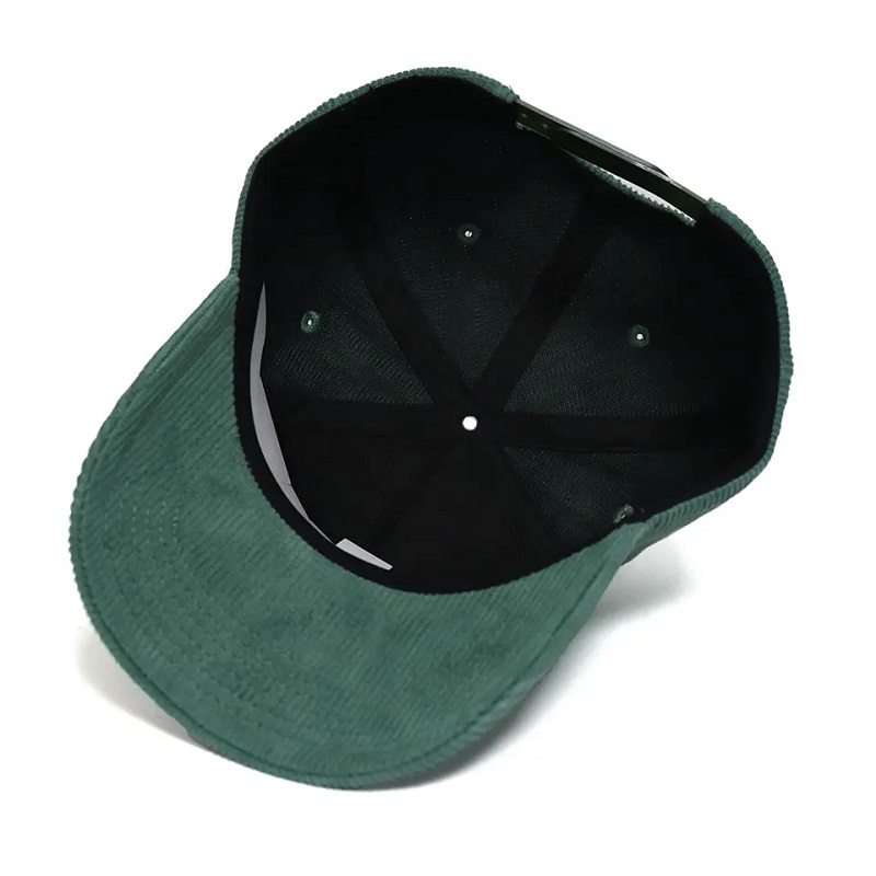 Capeur de baseball en usine Direct Factory sur mesure Chapeau en velours vert avec une broderie Puffe 3D Logo Coton Spirband Bouchons d'hiver