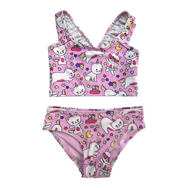 Dessin animé imprimé de beaux enfants de maillot de bain