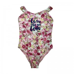 Lettre de fleur de fleur de maillot de bain en une seule pièce