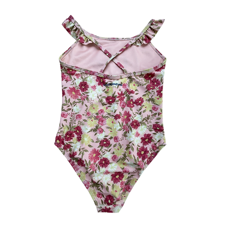 Lettre de fleur de fleur de maillot de bain en une seule pièce