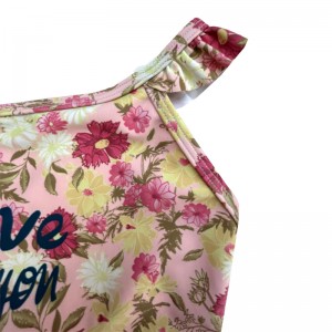 Lettre de fleur de fleur de maillot de bain en une seule pièce