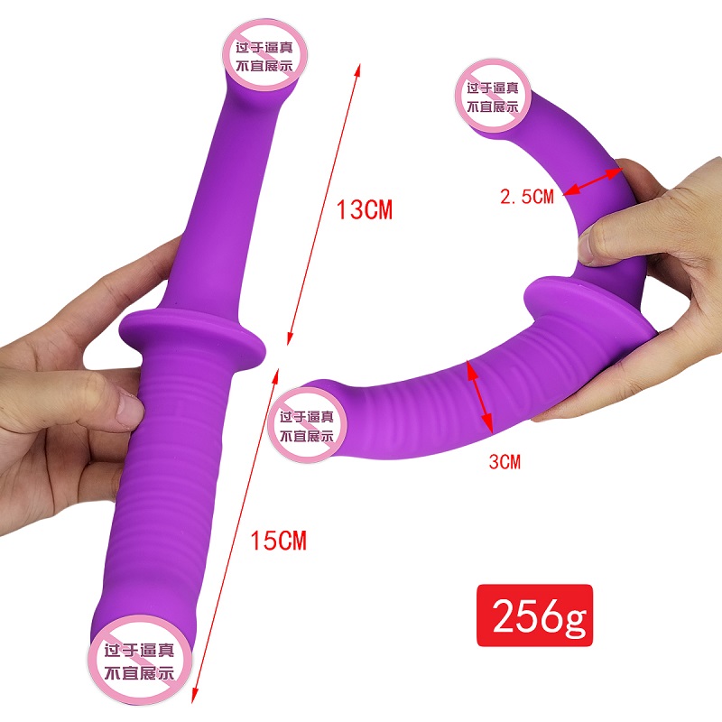 819 lesbien Double tête violette/black pour adultes jouets de sexe double gode Pénétration tête double côté fin a terminé gode pour couples femmes gay