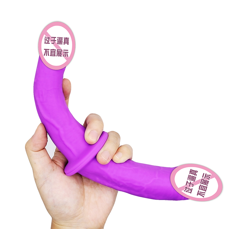 823/824 lesbien Double tête Purple Adult Toys Double Dildo Pénétration Head Double côté terminée Dildo pour les couples Femmes Gay