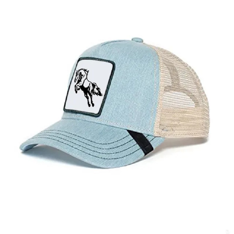 Fabricant 5 Panneau 100% Polyester Mens Trucker CAPS CAPS AVEC PACT ANIMAL CUSTANT