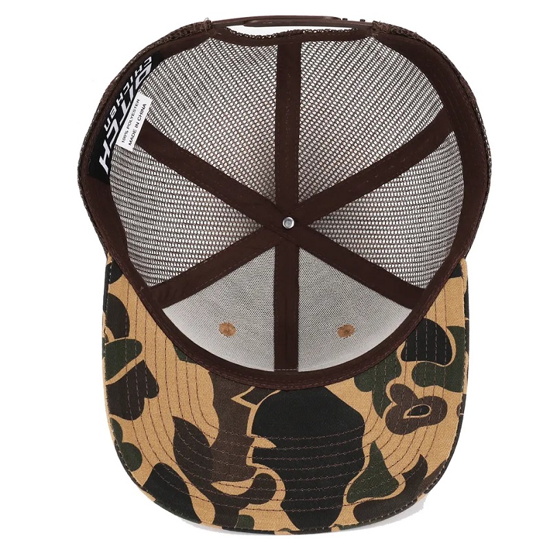 Duck Brown Brown Camo Snapback Mesh Patch Logo 6 Panneau Richardson 112 Casqueur du camionneur