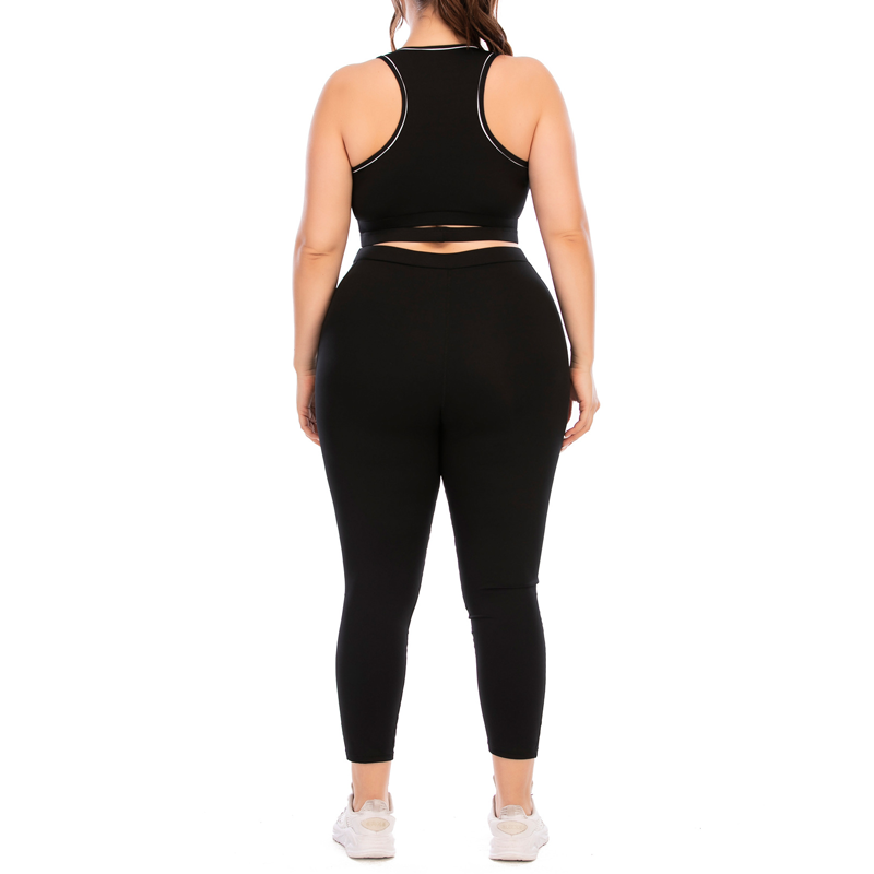 Ensemble de yoga de poche en V Neck plus taille