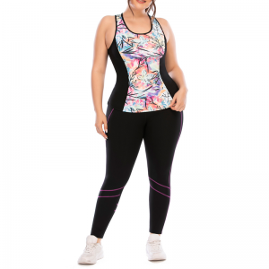 Ensemble de yoga de poche floral de patch