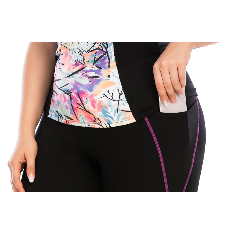 Ensemble de yoga de poche floral de patch