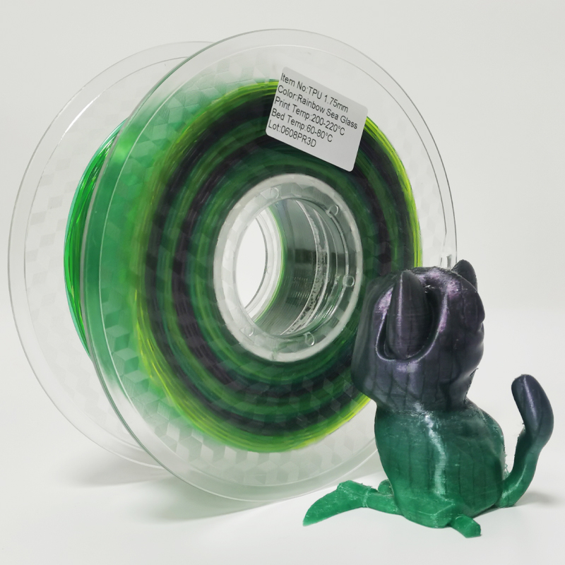 TPU Rainbow Filament 3D Filament Soft Flexible1.75 mm FDM