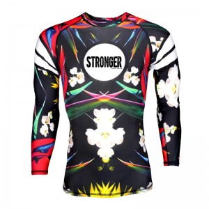 Kids confortables bjj gi gard rash, éruption cutanée pour femme avec une impression complète