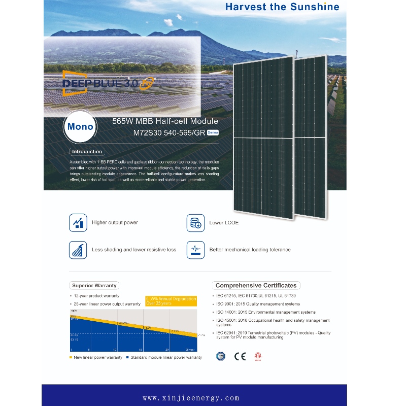 565 W M B B Système de panneau d'énergie solaire photovoltaïque Vente en ligne