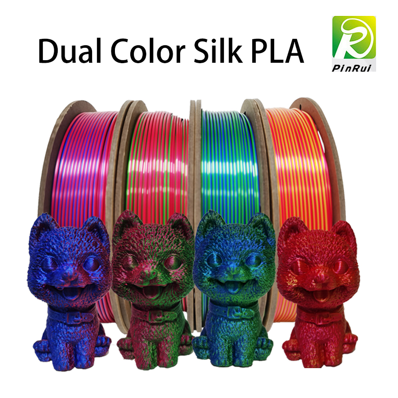 filament PLA filament à double couleur en soie, filament 3D de 1,75 mm, filament d'imprimante 3D