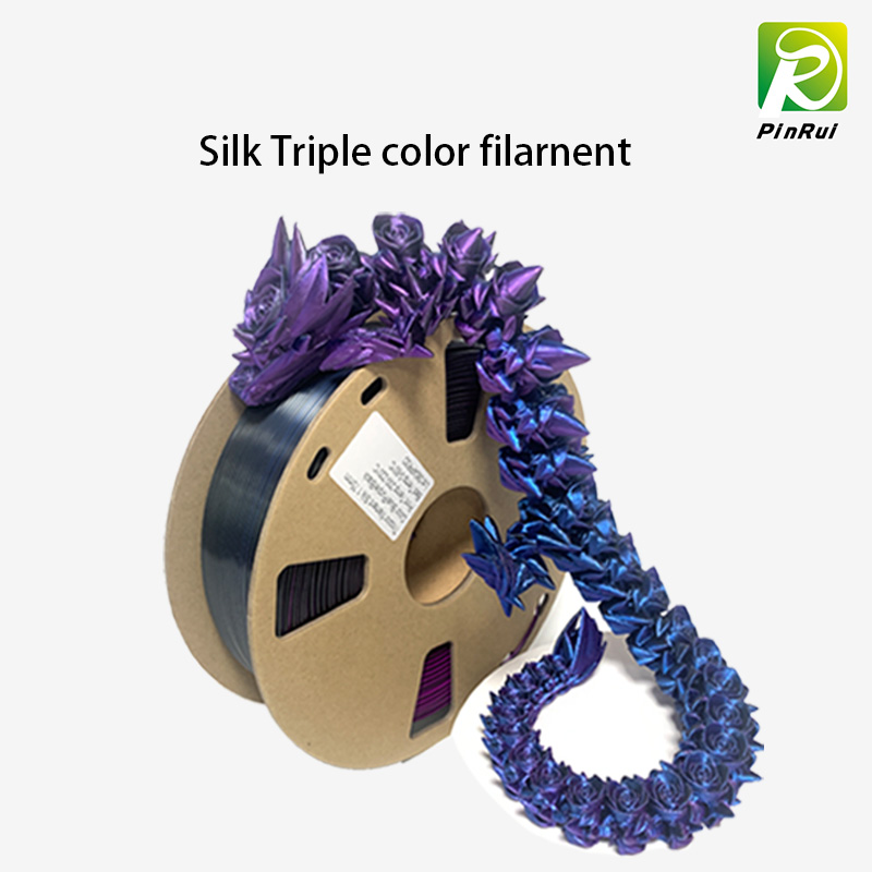 filament PLA Filament de couleur triple en soie, filament 3D de 1,75 mm, filament d'imprimante 3D