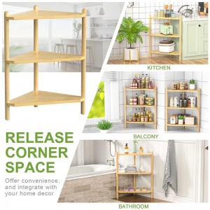 Rack de coin de douche en bambou