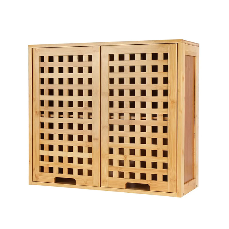 Casiers de rangement en bambou pour armoire de salle de bain
