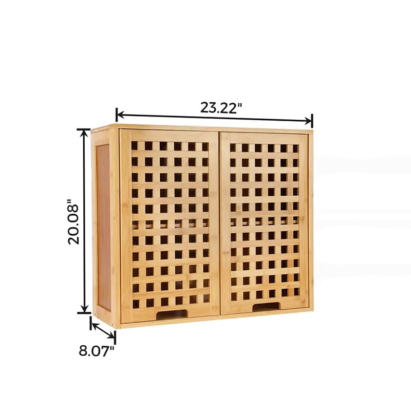 Armoire de salle de bain en bambou