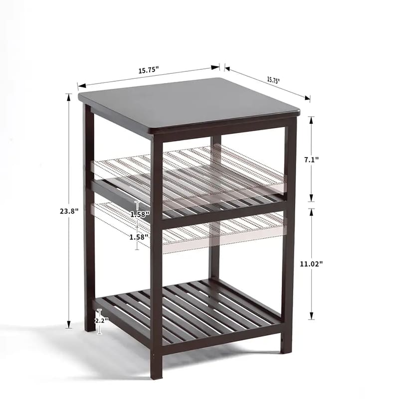 3niveaux Table de chevet en bois en bambou MODERNIE LA LA LIGNE ROND ACCENDRE LA LA LA LA NEUX SOURCE NIGHT pour chambre à coucher