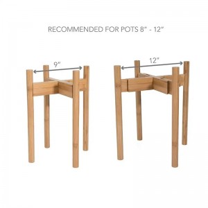 Support de plante de rack de fleurs réglables en bambou