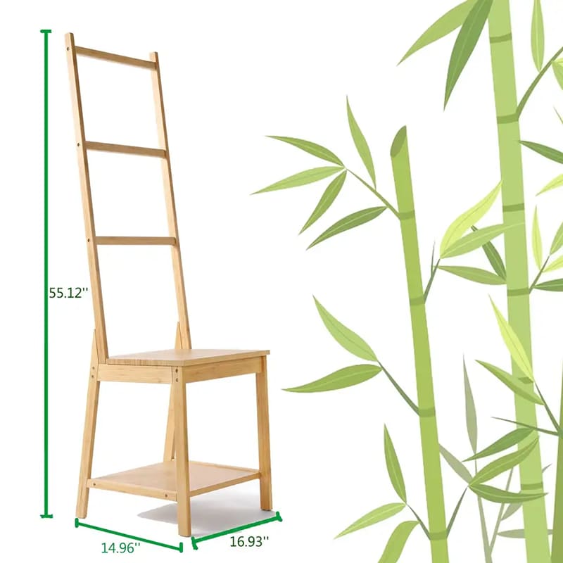 Support de serviette d'échelle en bambou