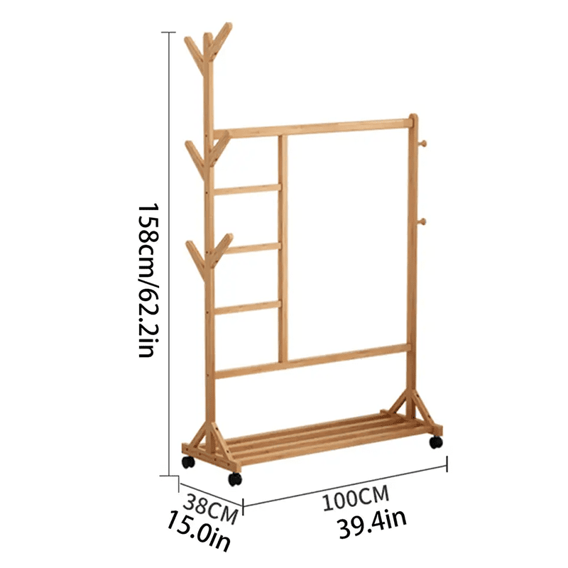 Affichage durable des cintres indépendants finissant l'espace de vie en bambou manteau