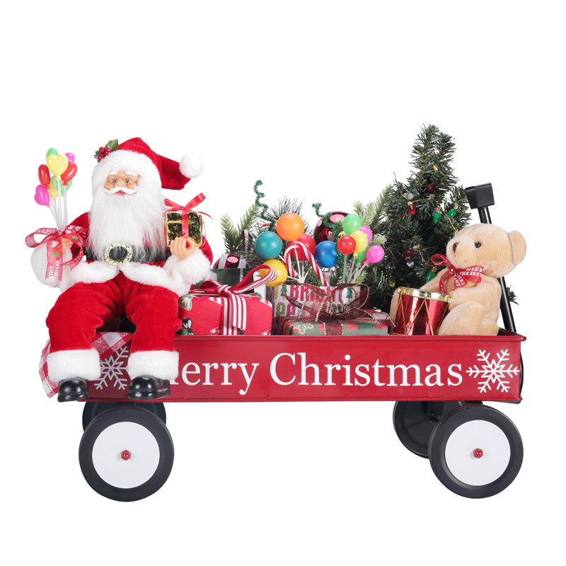 TM-95114 50 * 27 * 38cm Santa avec camion-cadeau