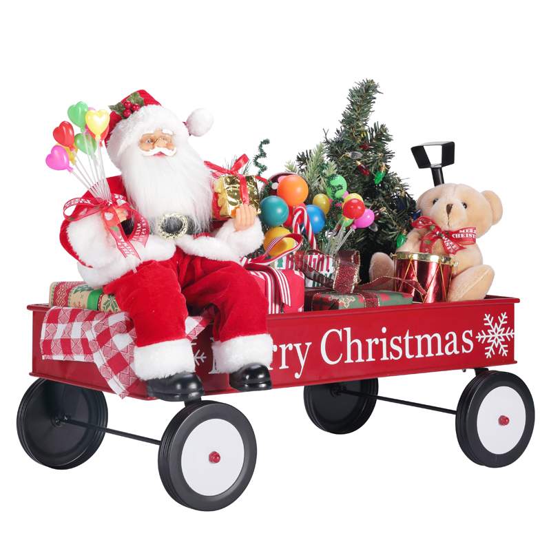 TM-95114 50 * 27 * 38cm Santa avec camion-cadeau