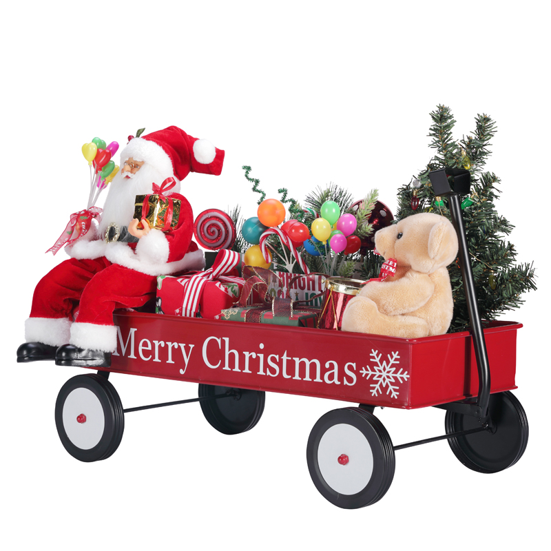 TM-95114 50 * 27 * 38cm Santa avec camion-cadeau