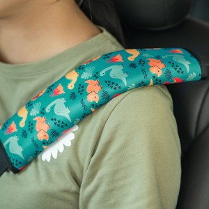 Natucare Kids Réflexion Néoprène Coton Capeur de ceinture de sécurité Black Washable