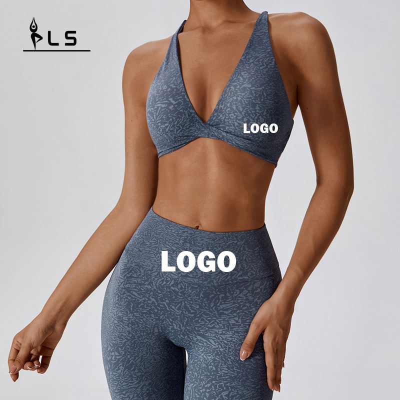 SC1054 Yoga Set Fitness Woman 2024 Sport Bra and Leggings Print Fitness Yoga Wear Gym Female Set