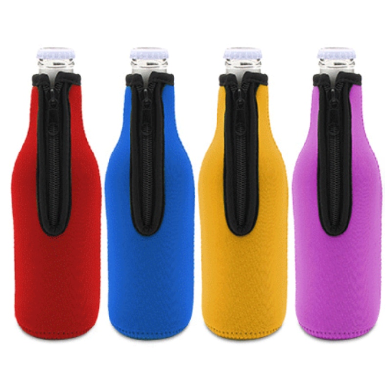 Sac refroidisseur à manches de bouteille ennéoprène 330 ml Couverture thermique isolée avec fermeture éclair pour le camping 12 oz de bière de bière