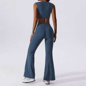 Ensemble de yoga solide Mujer Flare Leggings and Bra Set Fitness Workout Yoga Set Femmes Yoga Suit 2 pièces Gym Wear