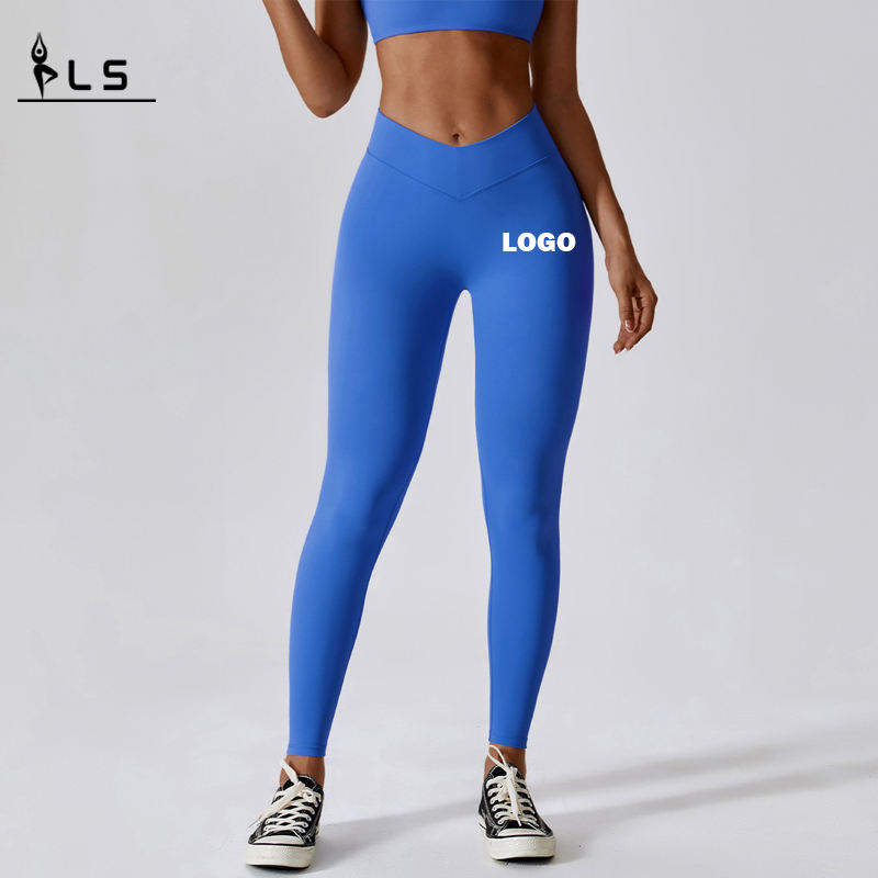 SC1094 Stretch à quatre voies Brestable V Cut Waist Nylon Spandex Leggings Butt Lift Yoga Pantals Leggings for Women