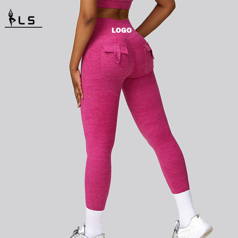 SC1093 Women Workout Leggings High Taist Workout Scrunch Butt Leggings avec poches