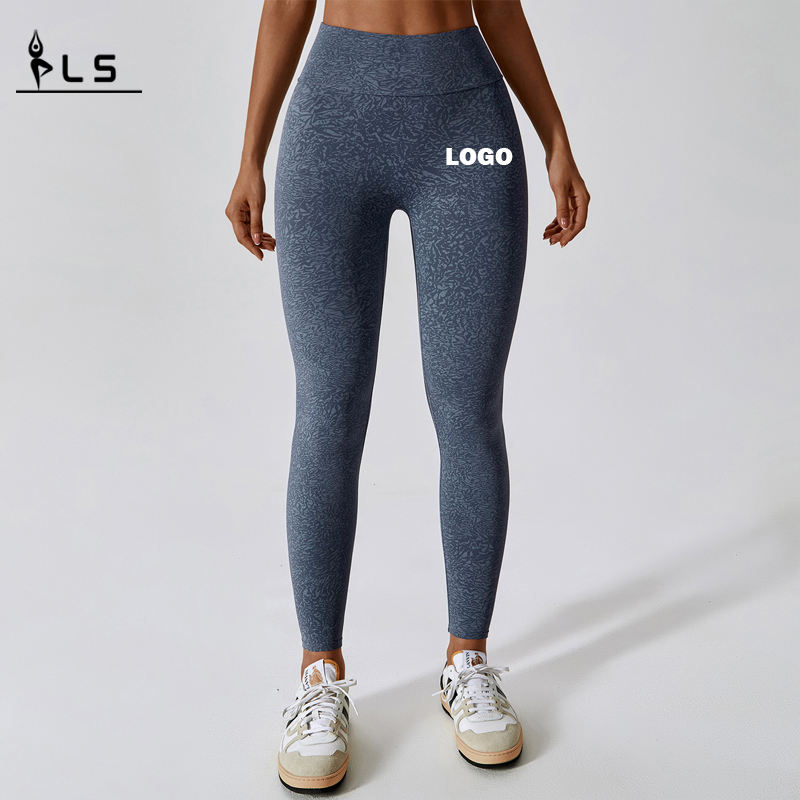 SC1092 Leggings de motif de logo personnalisé pour les femmes pousse les leggings Femmes High Taist Scrunch Butt Yoga Pant