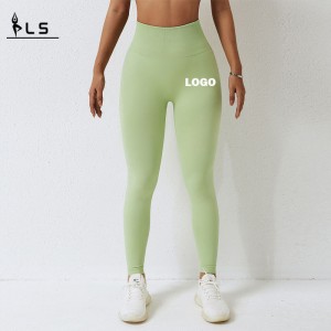 SC10109 Lega de yoga de gymnase sans couture Femmes avec des collons de logo personnalisés Scrunch Butt Femmes Pantalons de yoga Leggings