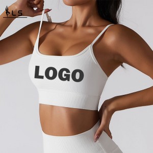 SC10174 White Sports Bra Active Wear Label Private Gym Yoga Bras Sexy Sprappy Custom Sports Bra pour femmes