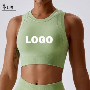 SC10185 Support Sport Bra Top Fitness Couleur Couleur Solide Tocation Pro Running Sports Bra avec fermoir arrière