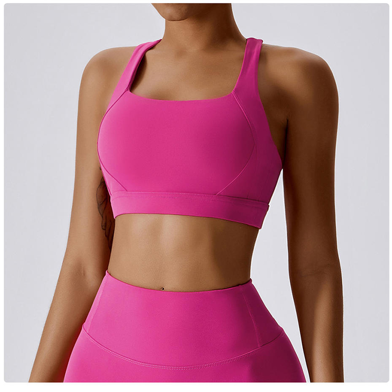 SC101811 CROSS Back Yoga Sports Bra High Impact PADED PADED HOLTER COU CROSS Back Sports Bra pour les femmes
