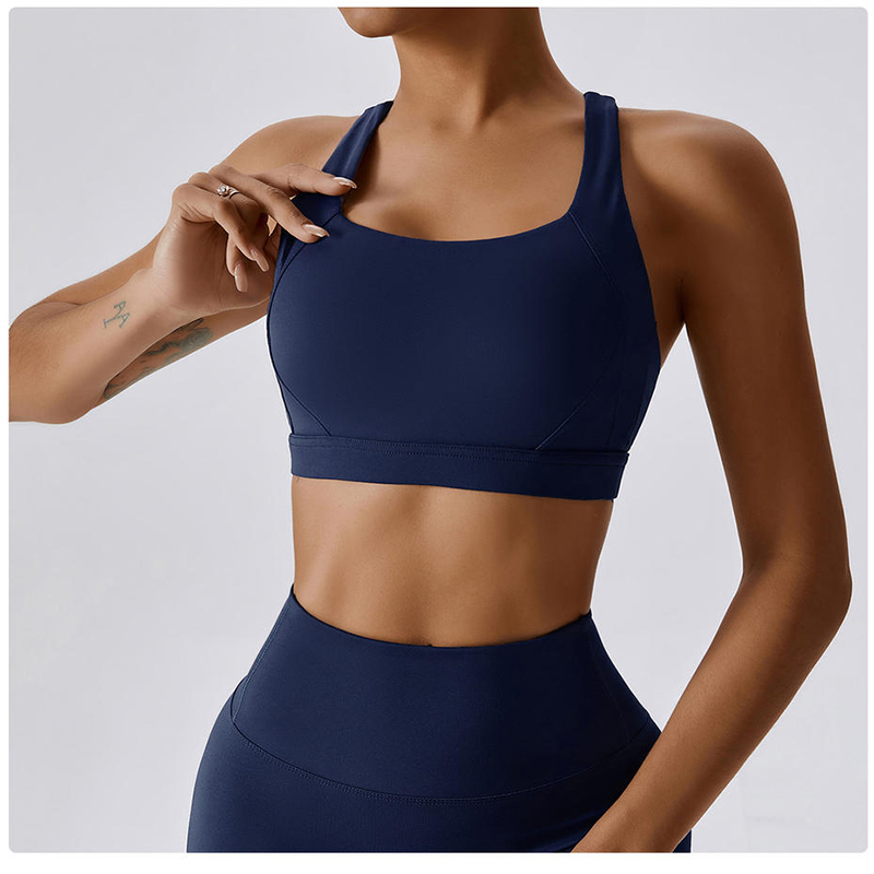 SC101811 CROSS Back Yoga Sports Bra High Impact PADED PADED HOLTER COU CROSS Back Sports Bra pour les femmes