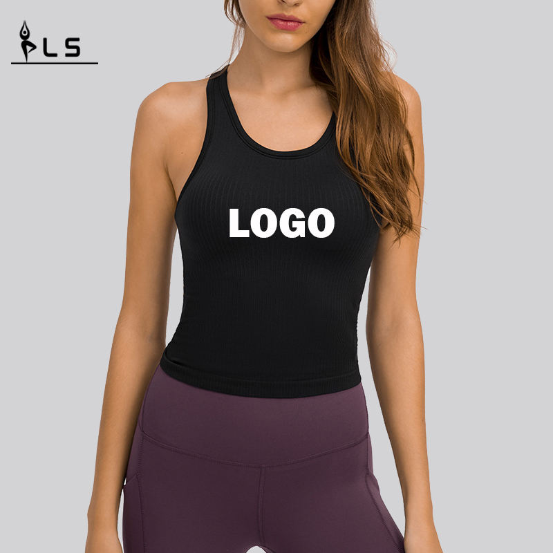 SC102510 Fitness Crop Tank Top Top Femmes \\ S T-shirts Rib Top Top Women Yoga Gym Fitness Workout Tank Vest Top Vêtements