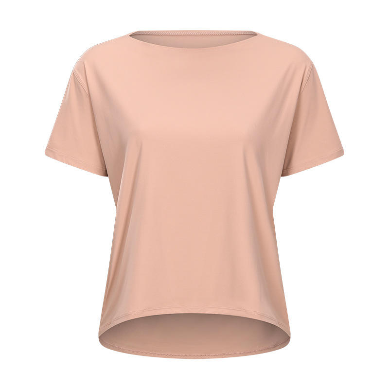 SC10266 Custom Logo Yoga Shirt Cutout entraînement Pullor Yoga Shirt Short Sports Yoga Yoga Workout lâche T-shirt Dry T-shirt
