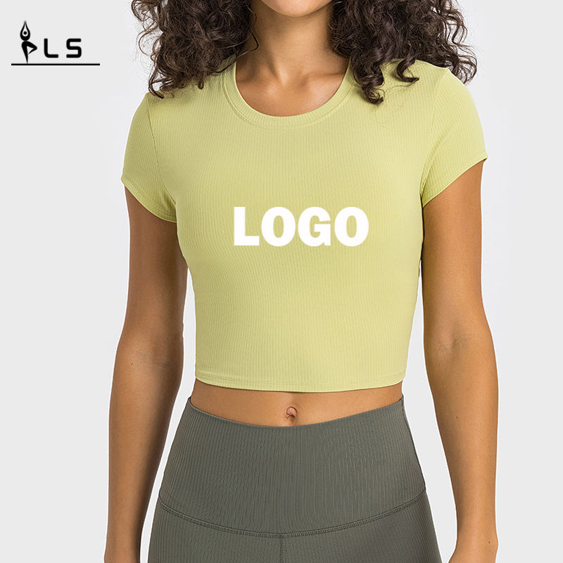 SC102612 Yoga Crop Top Top Gym de gym